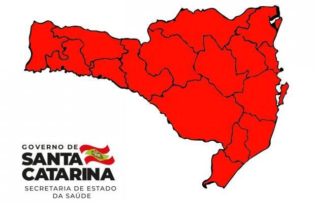 CORONAVÍRUS EM SC: Matriz de Risco aponta todas as 16 regiões de Santa Catarina em situação gravíssima.