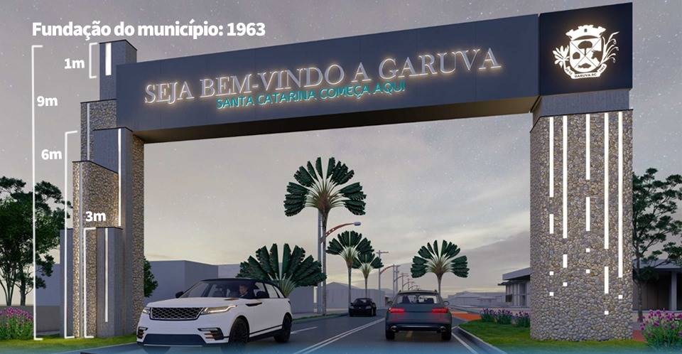 Prefeitura de Garuva inicia construção do Pórtico na entrada do município.