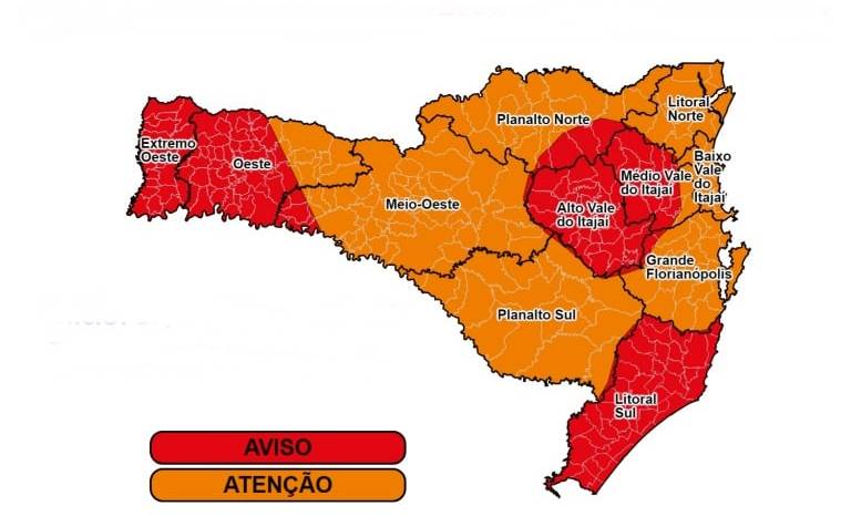 ONDA DE CALOR EM SC: Calor segue presente com máximas próximas a 40°C em algumas regiões.